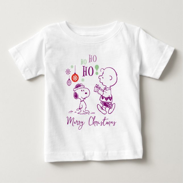 Peanuts | Snoopy & Charlie Brown Ho Ho Ho Baby T-Shirt (Front)