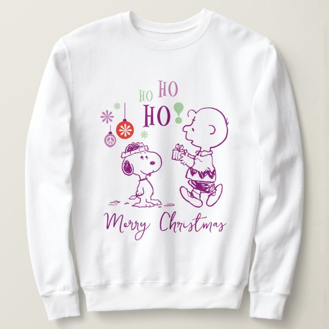 Peanuts | Snoopy & Charlie Brown Ho Ho Ho Sweatshirt (Design Front)