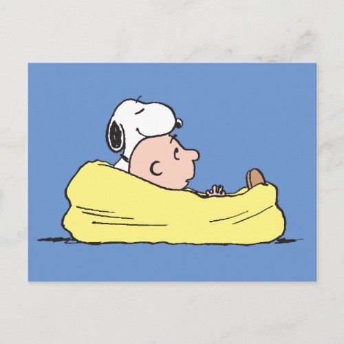Peanuts  Snoopy  Charlie Brown in Bean Bag Chair Postcard
