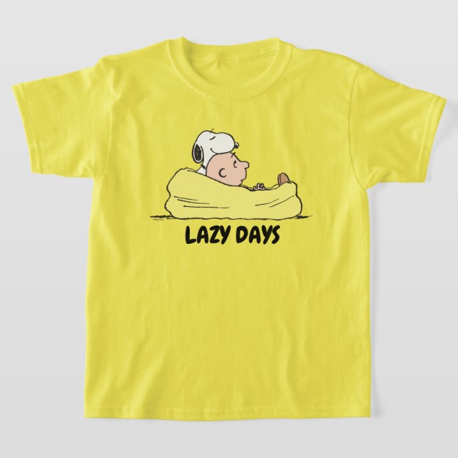 Peanuts | Snoopy & Charlie Brown in Bean Bag Chair T-Shirt (Laydown)