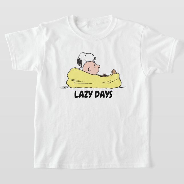 Peanuts | Snoopy & Charlie Brown in Bean Bag Chair T-Shirt (Laydown)