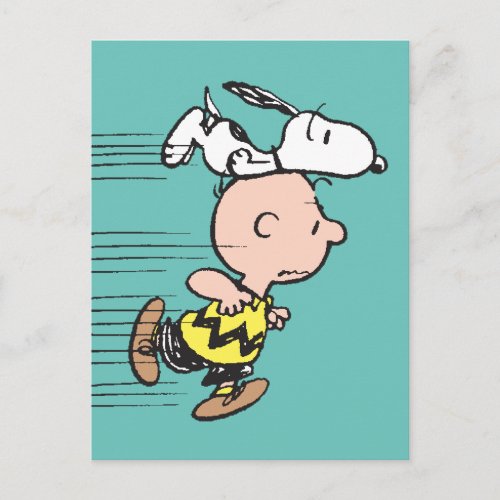 Peanuts  Snoopy  Charlie Brown Run Postcard