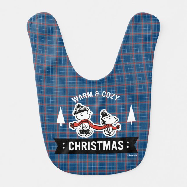 Peanuts | Snoopy & Charlie Brown Warm & Cozy Baby Bib (Front)