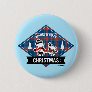 Peanuts Snoopy & Charlie Brown Warm & Cozy Button