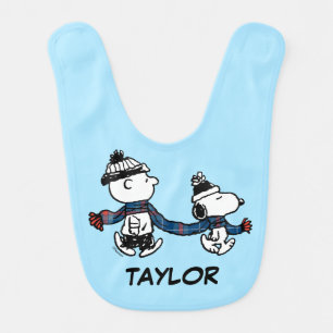 Peanuts Snoopy & Charlie Brown Winter Scarf Baby Bib