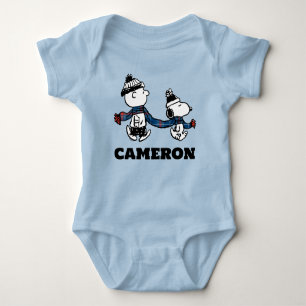 Peanuts   Snoopy & Charlie Brown Winter Scarf Baby Bodysuit