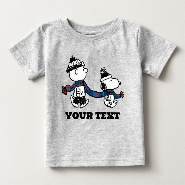 Peanuts | Snoopy & Charlie Brown Winter Scarf Baby T-Shirt (Front)