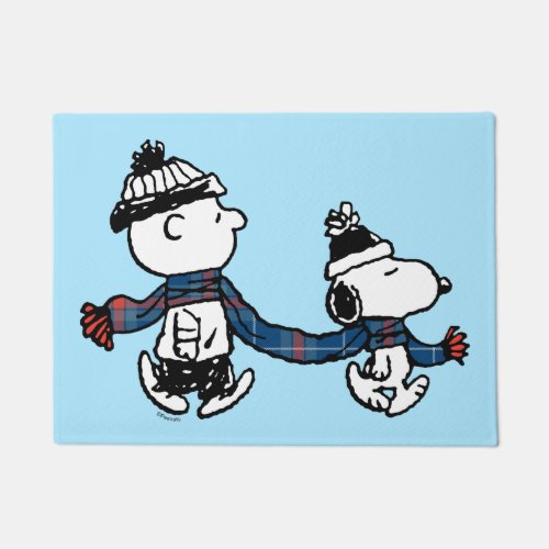 Peanuts  Snoopy  Charlie Brown Winter Scarf Doormat