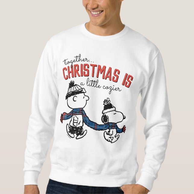 Peanuts | Snoopy & Charlie Brown Winter Scarf Sweatshirt (Front)