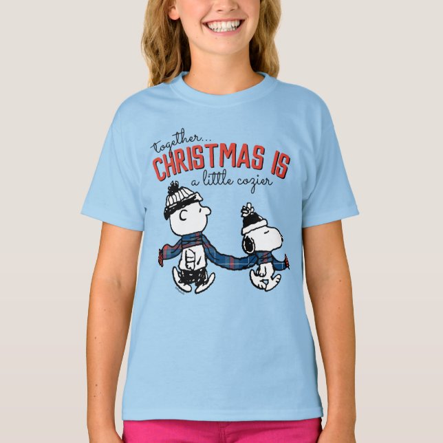 Peanuts | Snoopy & Charlie Brown Winter Scarf T-Shirt (Front)