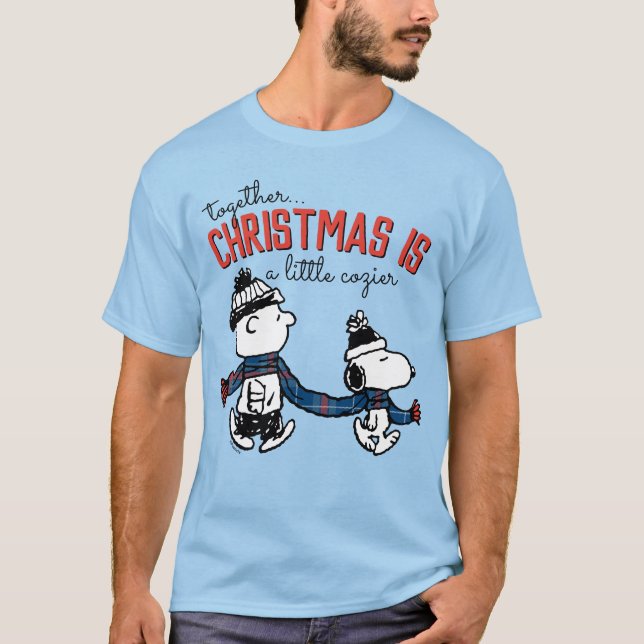 Peanuts | Snoopy & Charlie Brown Winter Scarf T-Shirt (Front)