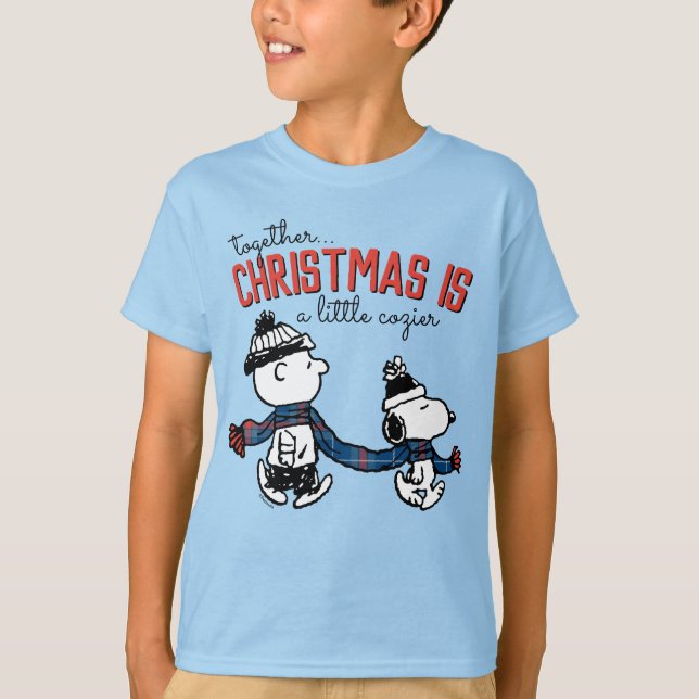 Peanuts | Snoopy & Charlie Brown Winter Scarf T-Shirt (Front)
