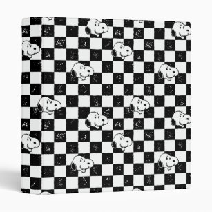 Peanuts   Snoopy Checkered Flag 3 Ring Binder