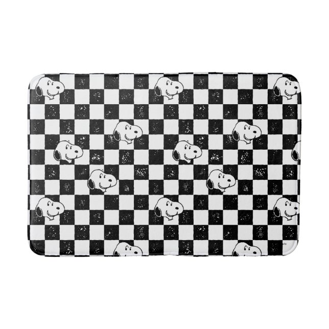 Peanuts | Snoopy Checkered Flag Bath Mat (Front)