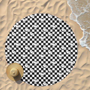 Peanuts Snoopy Checkered Flag Beach Towel