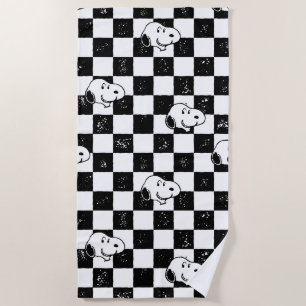 Peanuts Snoopy Checkered Flag Beach Towel