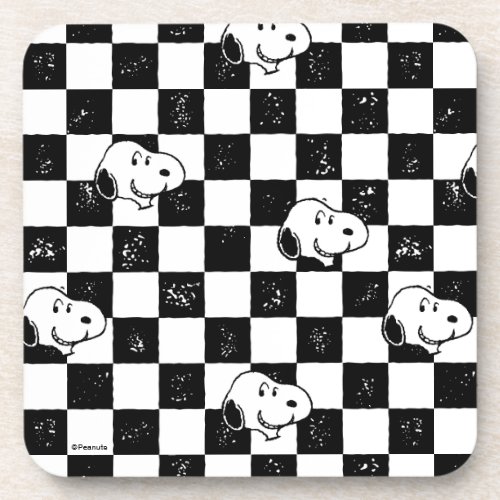 Peanuts  Snoopy Checkered Flag Beverage Coaster