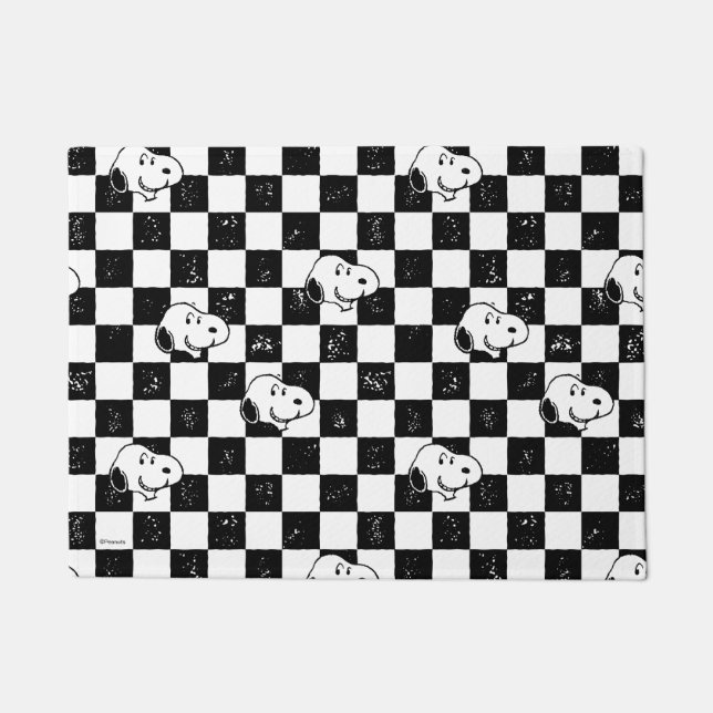 Peanuts | Snoopy Checkered Flag Doormat (Front)