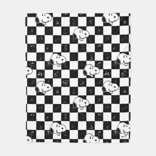 Peanuts Snoopy Checkered Flag Fleece Blanket