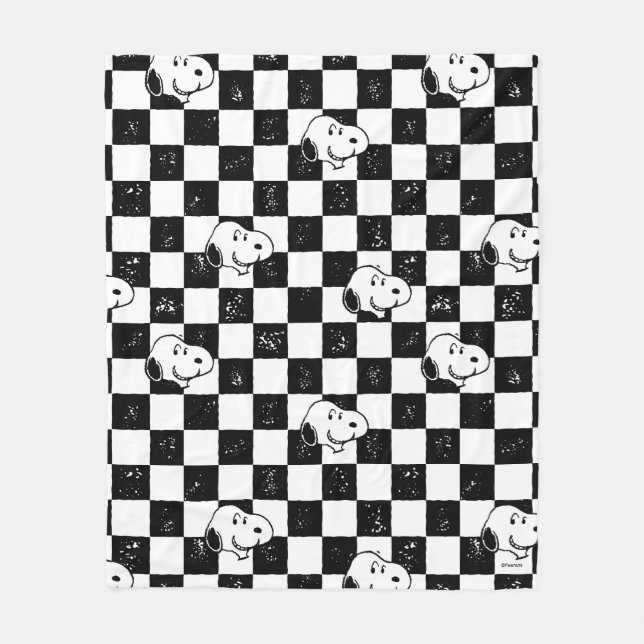 Peanuts | Snoopy Checkered Flag Fleece Blanket (Front)