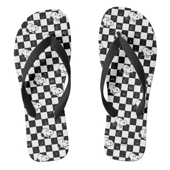 Peanuts | Snoopy Checkered Flag Flip Flops (Footbed)