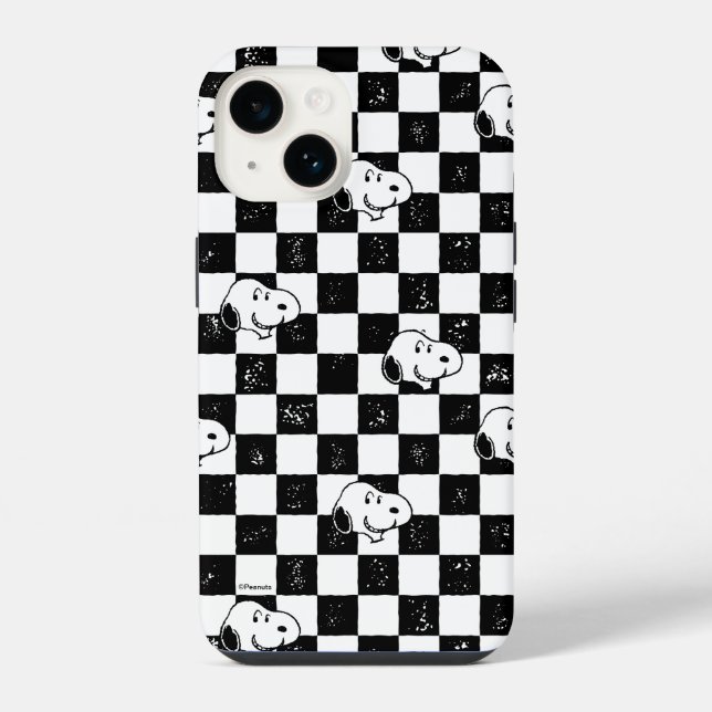 Peanuts | Snoopy Checkered Flag Iphone Case (Back)