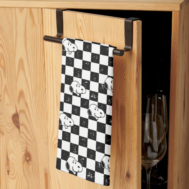 Peanuts | Snoopy Checkered Flag Kitchen Towel (Thirds Fold)