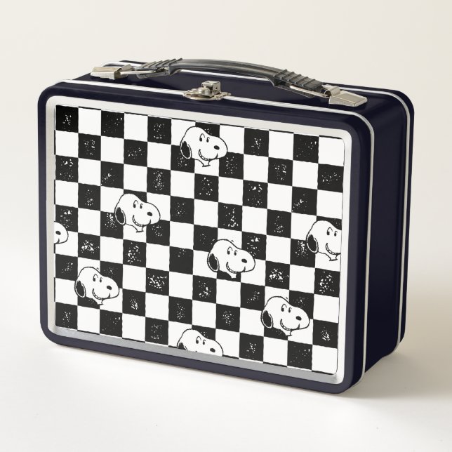 Peanuts | Snoopy Checkered Flag Metal Lunch Box (Front)