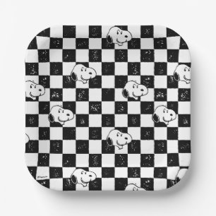 Peanuts   Snoopy Checkered Flag Paper Plates