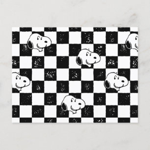 Peanuts Snoopy Checkered Flag Postcard