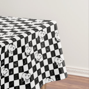 Peanuts Snoopy Checkered Flag Tablecloth