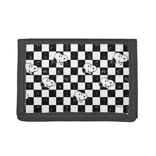Peanuts  Snoopy Checkered Flag Trifold Wallet