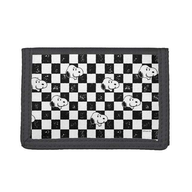 Peanuts | Snoopy Checkered Flag Trifold Wallet (Front)