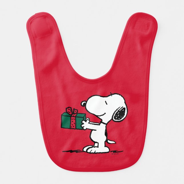 Peanuts | Snoopy Christmas Gift Giver Baby Bib (Front)