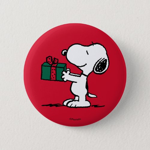 Peanuts  Snoopy Christmas Gift Giver Button