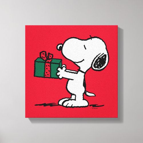 Peanuts  Snoopy Christmas Gift Giver Canvas Print