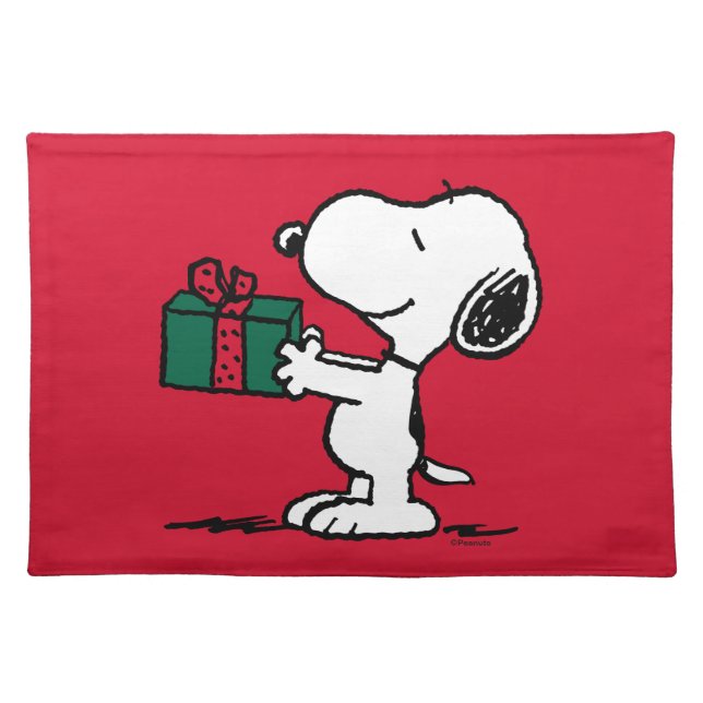 Peanuts | Snoopy Christmas Gift Giver Cloth Placemat (Front)