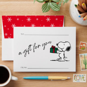 Peanuts Snoopy Christmas Gift Giver Gift Envelope