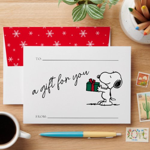 Peanuts  Snoopy Christmas Gift Giver Gift Envelope