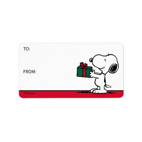 Peanuts  Snoopy Christmas Gift Giver Gift Tag