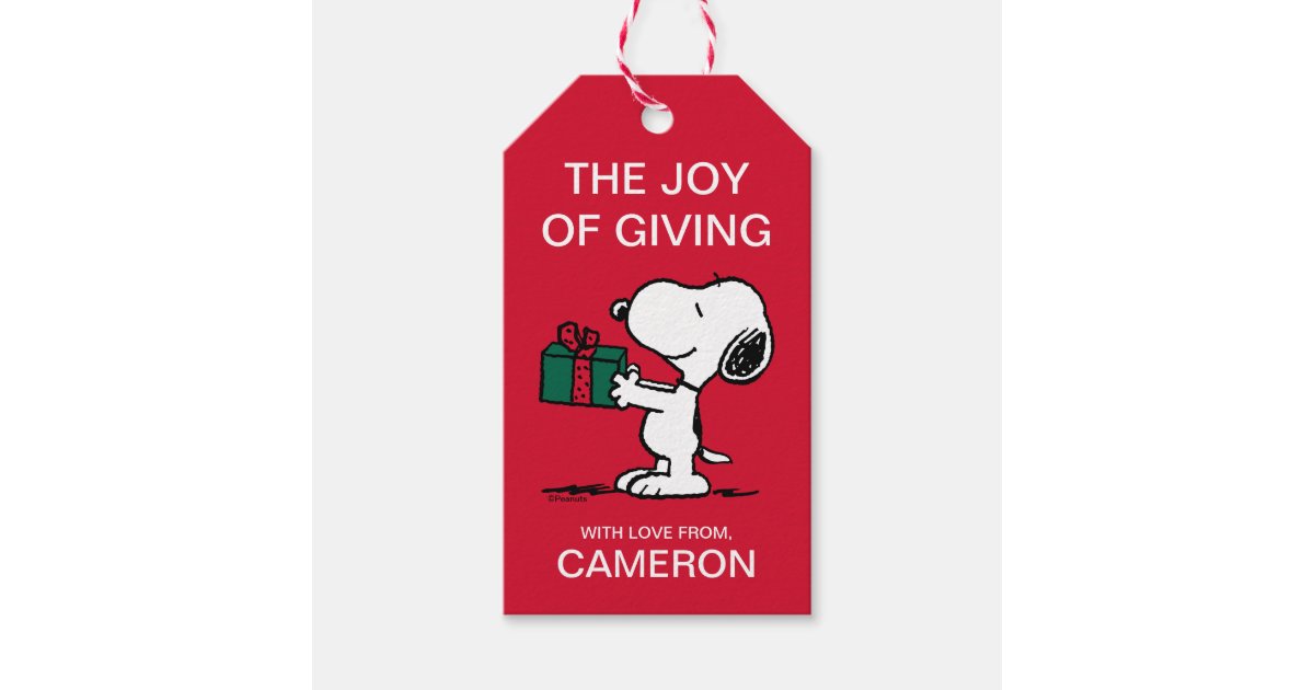 Peanuts | Snoopy Christmas Gift Giver Favor Tags | Zazzle