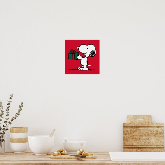 Peanuts | Snoopy Christmas Gift Giver Poster | Zazzle