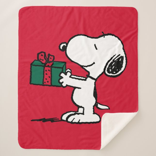 Peanuts | Snoopy Christmas Gift Giver Sherpa Blanket (Front)