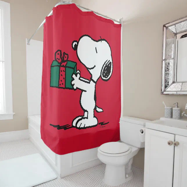 Snoopy Christmas Shower Curtain