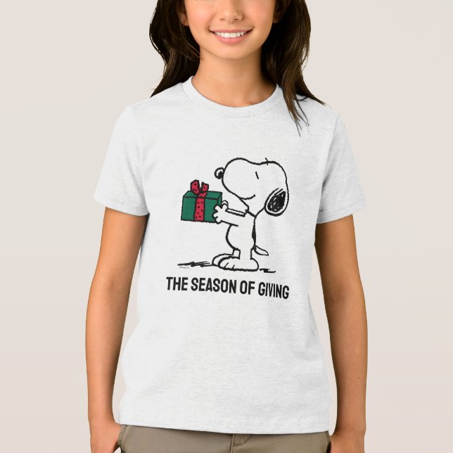 Peanuts | Snoopy Christmas Gift Giver Tri-Blend Shirt (Front)