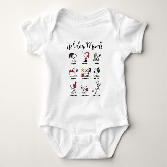 Peanuts | Snoopy Christmas Holiday Moods Baby Bodysuit (Front)