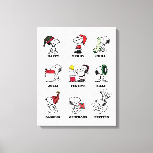 Peanuts  Snoopy Christmas Holiday Moods Canvas Print