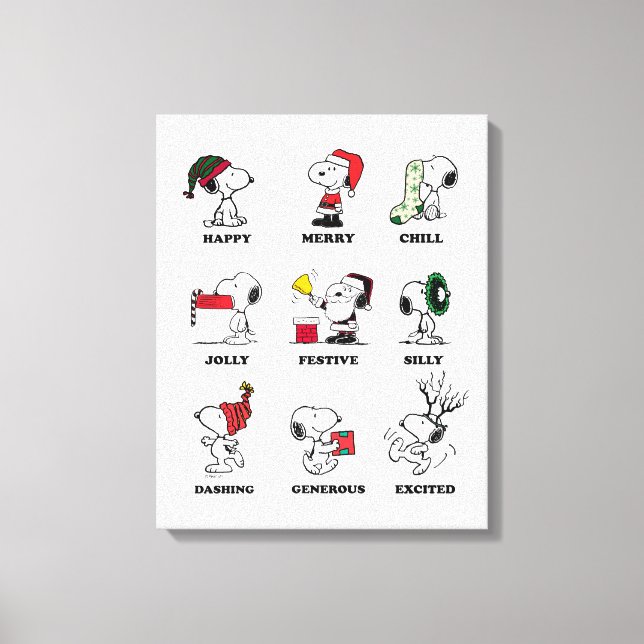 Peanuts | Snoopy Christmas Holiday Moods Canvas Print (Front)