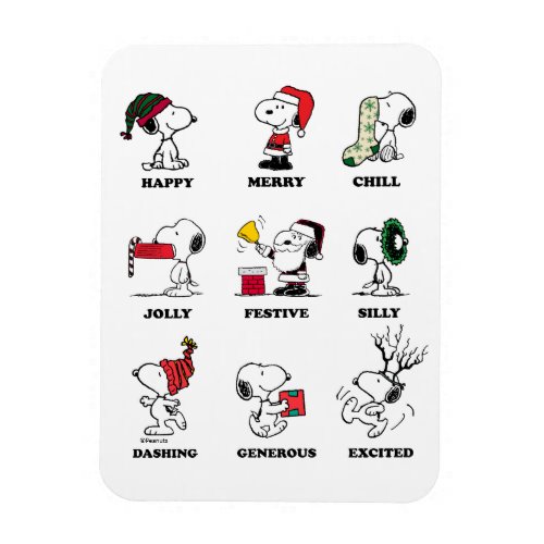 Peanuts  Snoopy Christmas Holiday Moods Magnet
