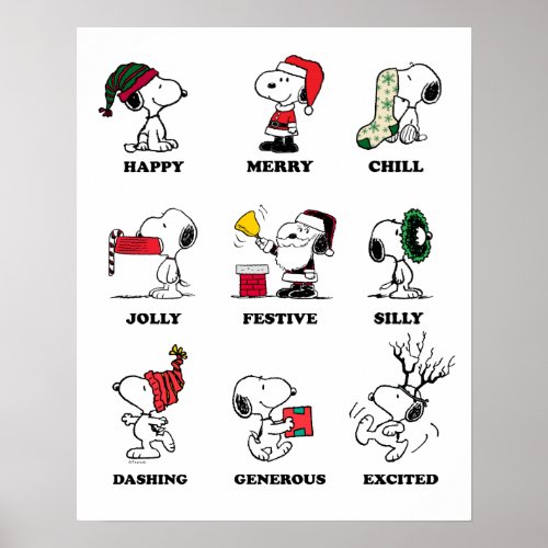 Peanuts  Snoopy Christmas Holiday Moods Poster